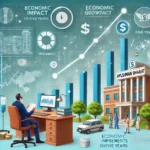 DALL·E 2025-02-25 08.28.21 – An informative illustration visualizing the economic impact of Ayushman Bharat over five years. The image should include elements such as financial gr