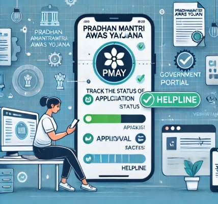 -An-informative-digital-illustration-showing-how-to-track-the-status-of-a-Pradhan-Mantri-Awas-Yojana-PMAY-application